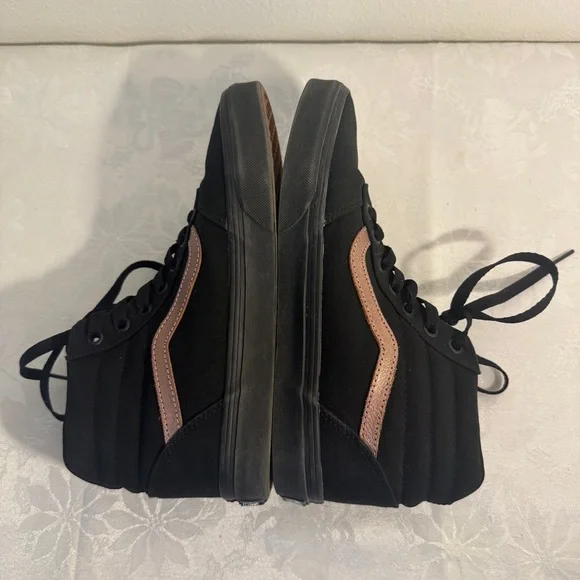 Vans Women's Black & Rose Gold Sneakers Ward Hi, Sk8-Hi, High-Top SZ 8 - Picture 7 of 9
